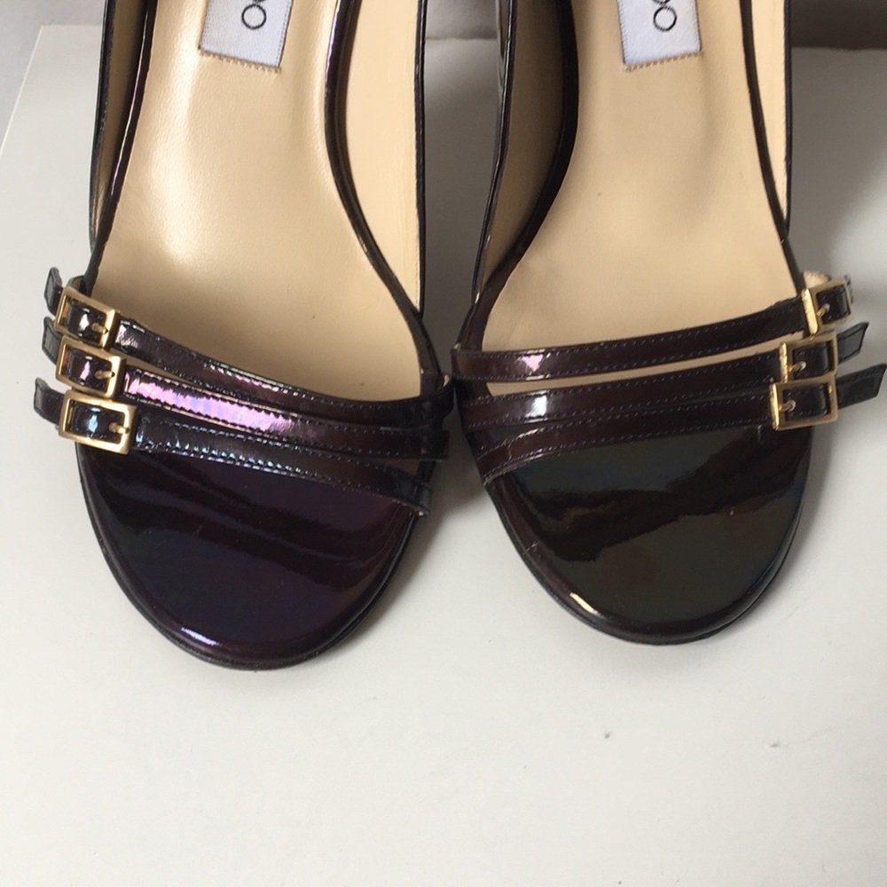 Jimmy Choo Purple / Black Metallic Heels Sandals size 39 - Picture 12 of 16